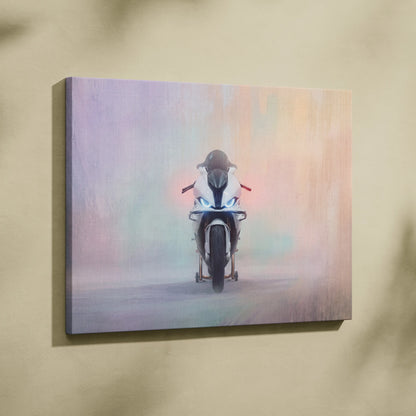 BMW S1000RR Inspired Supersport Wall Art, Superbike Canvas and Modern Garage Decor