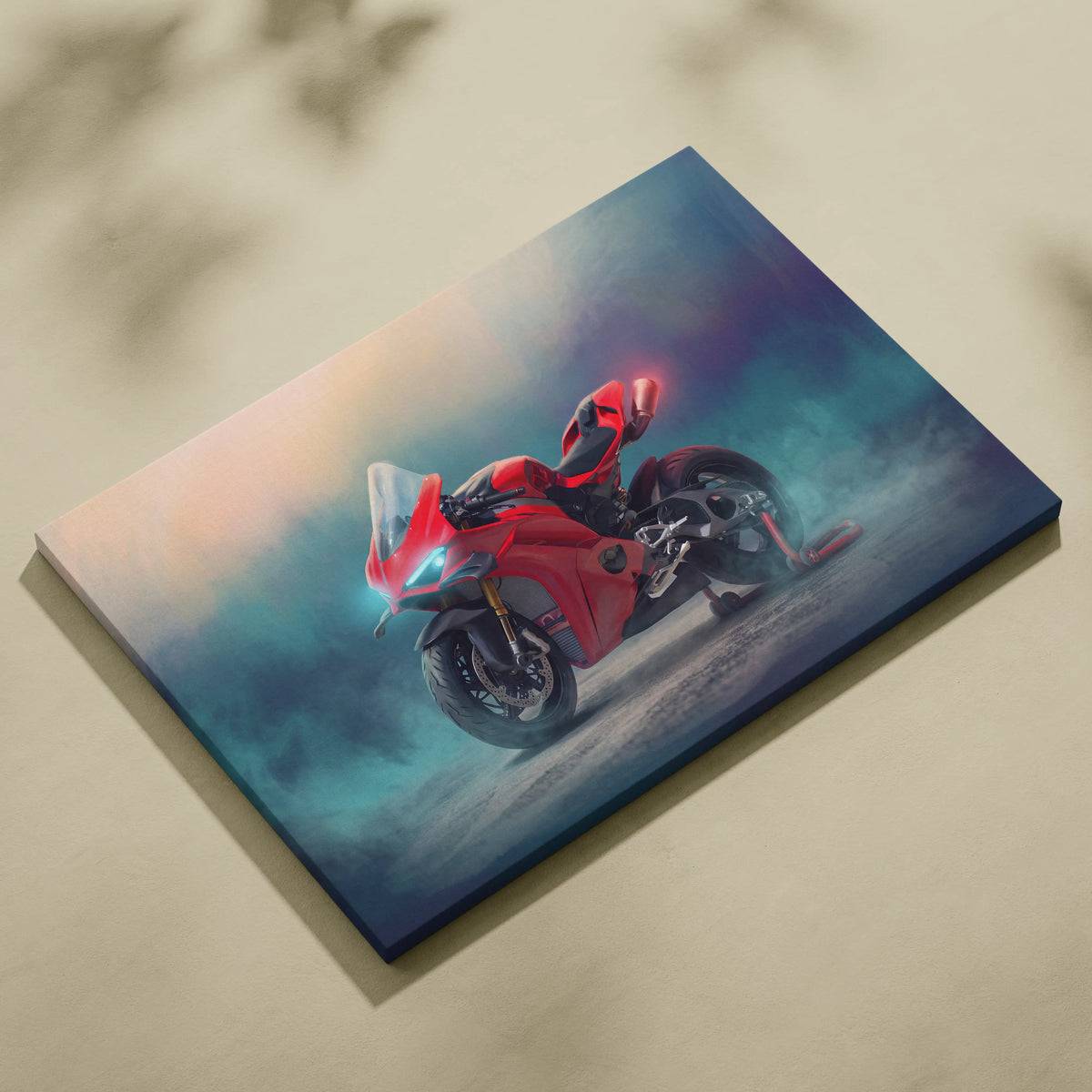 Ducati Panigale V4S Inspired Motorcycle Wall Art, Italian Superbike Print and Track Day Gift