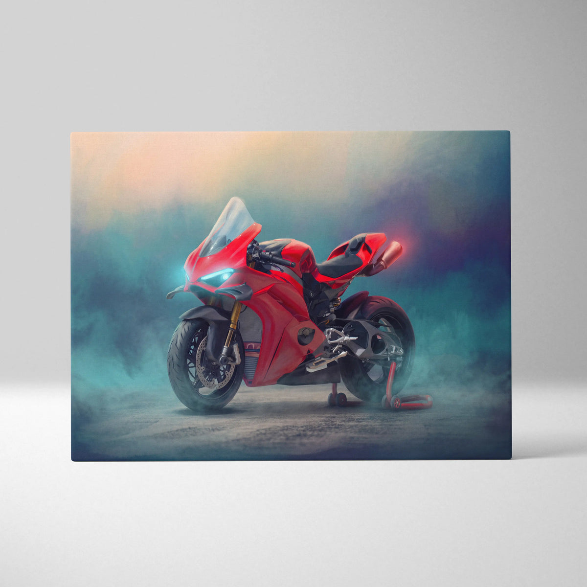 Ducati Panigale V4S Inspired Motorcycle Wall Art, Italian Superbike Print and Track Day Gift