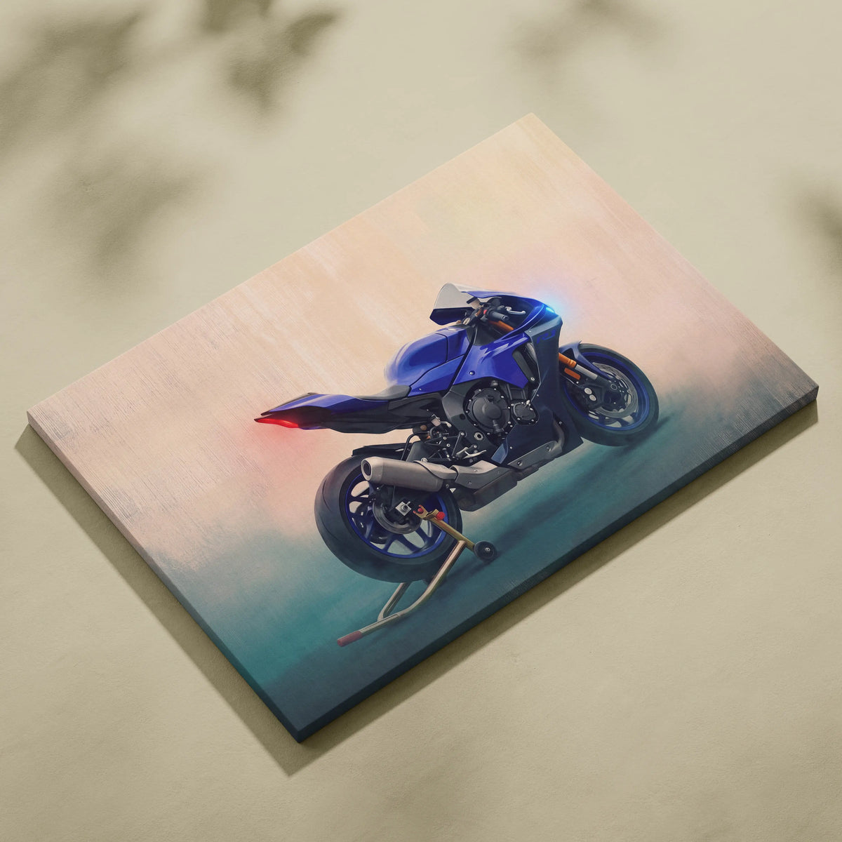 Yamaha YZF-R1 Inspired Motorcycle Wall Art, Track Weapon Canvas and Cool Bike Decor