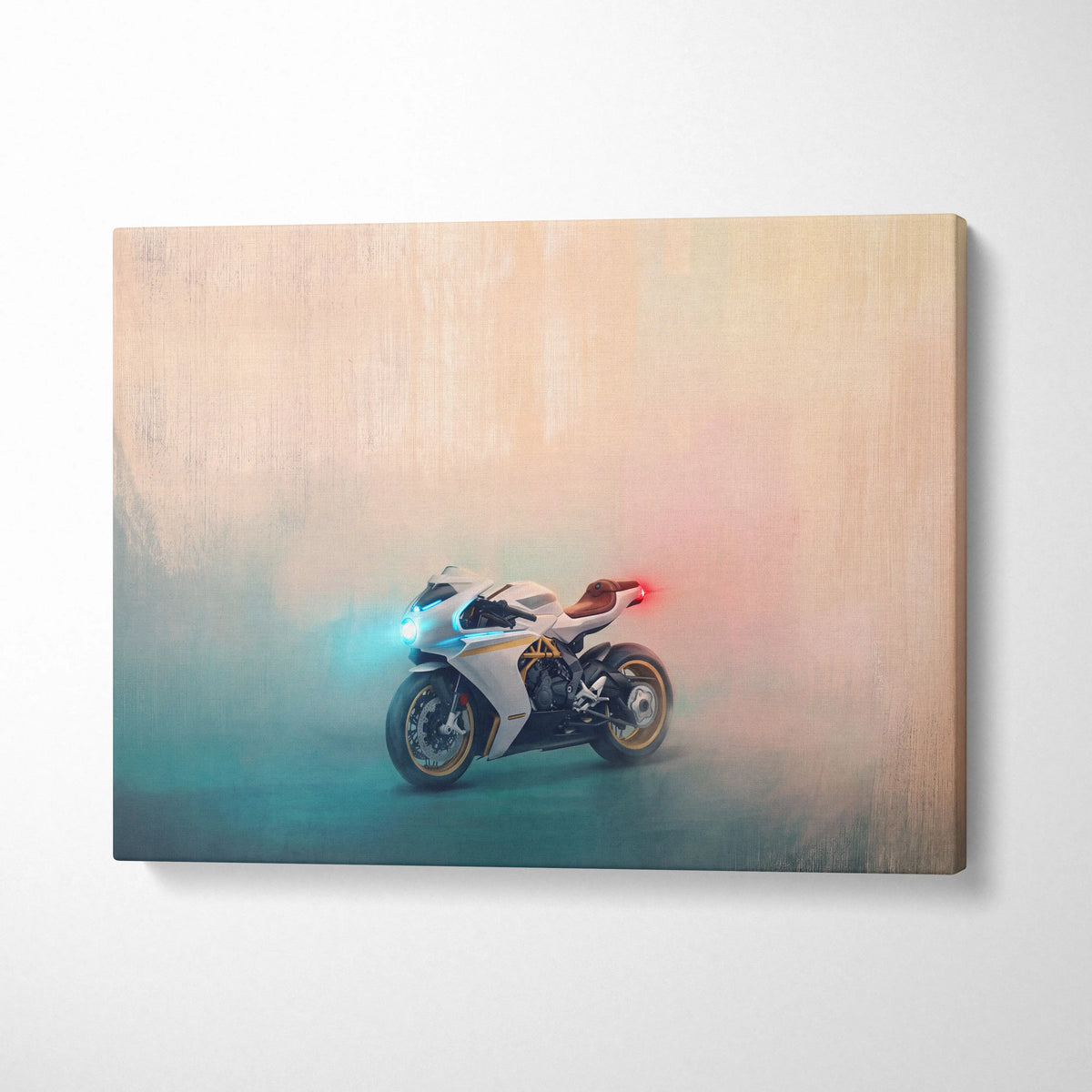 MV Agusta Superveloce Inspired Motorcycle Wall Art, Italian Superbike Print and Luxury Garage Decor