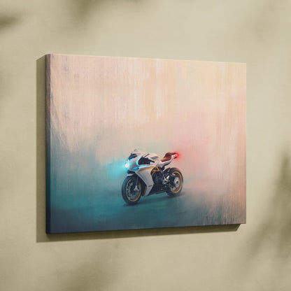 MV Agusta Superveloce Inspired Motorcycle Wall Art, Italian Superbike Print and Luxury Garage Decor