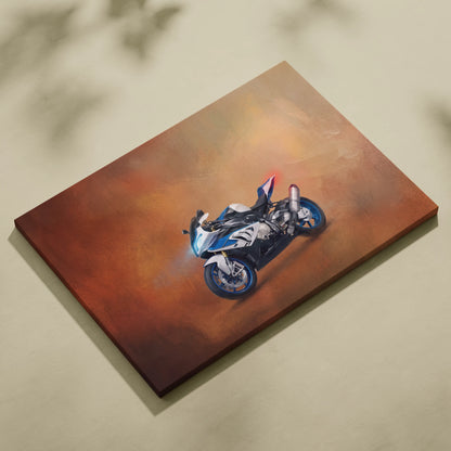 BMW S1000RR Inspired Canvas Art, Motorsport Racing Poster and Superbike Wall Decor