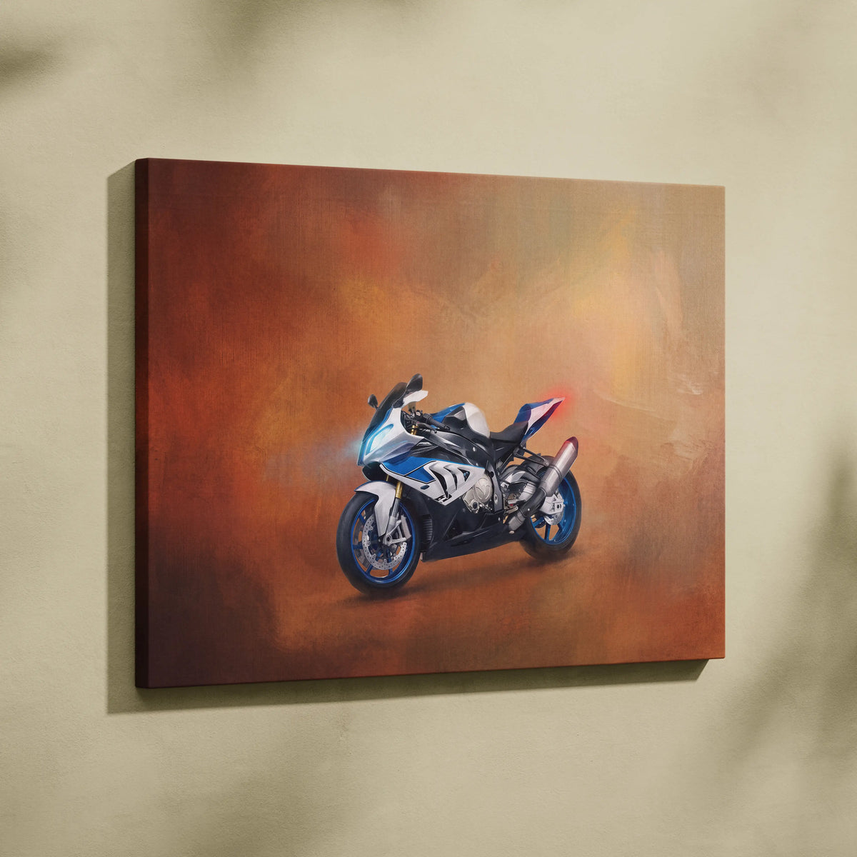 BMW S1000RR Inspired Canvas Art, Motorsport Racing Poster and Superbike Wall Decor