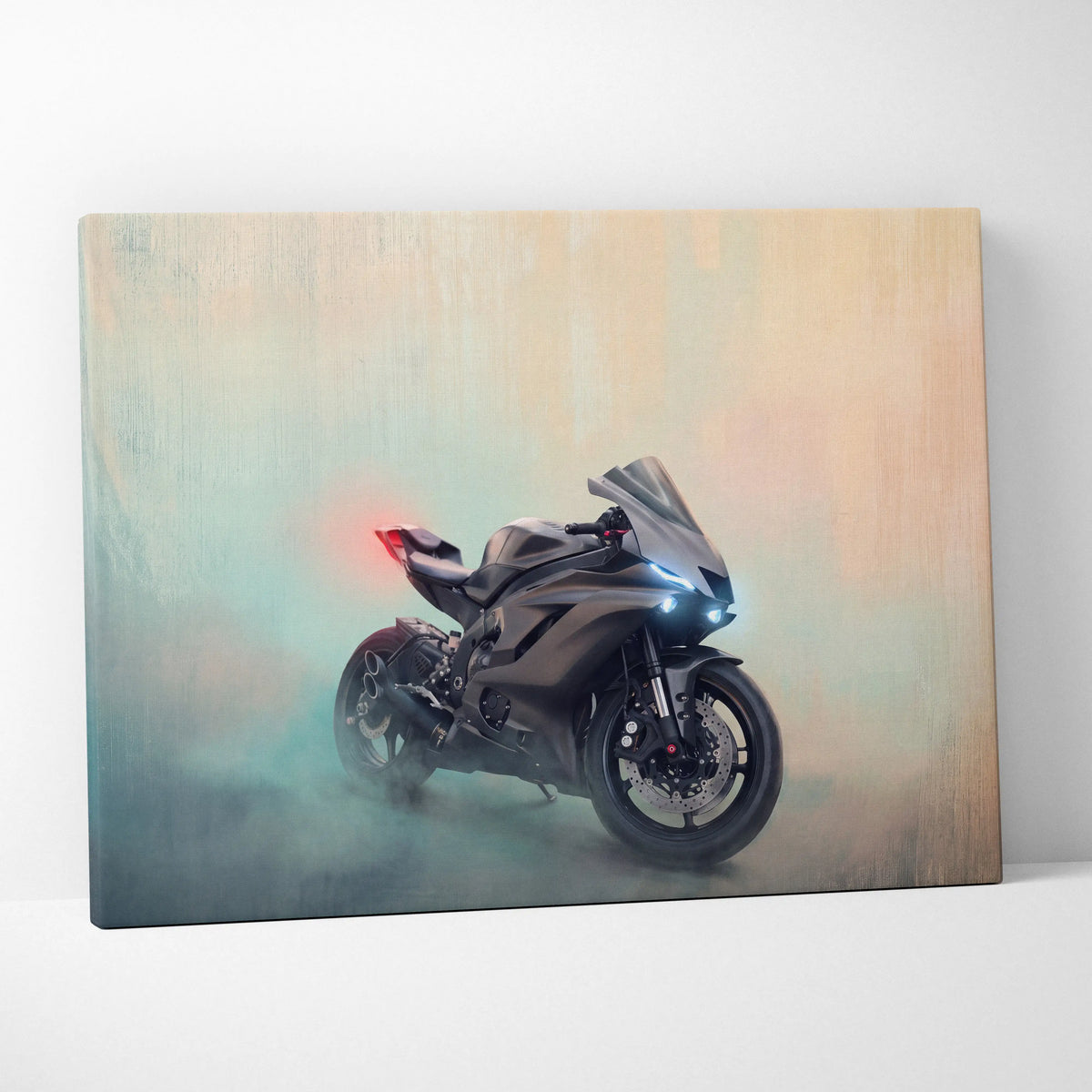 Yamaha R6 Inspired Canvas Art, Racing Print and Cool Bike Decor for Living Room