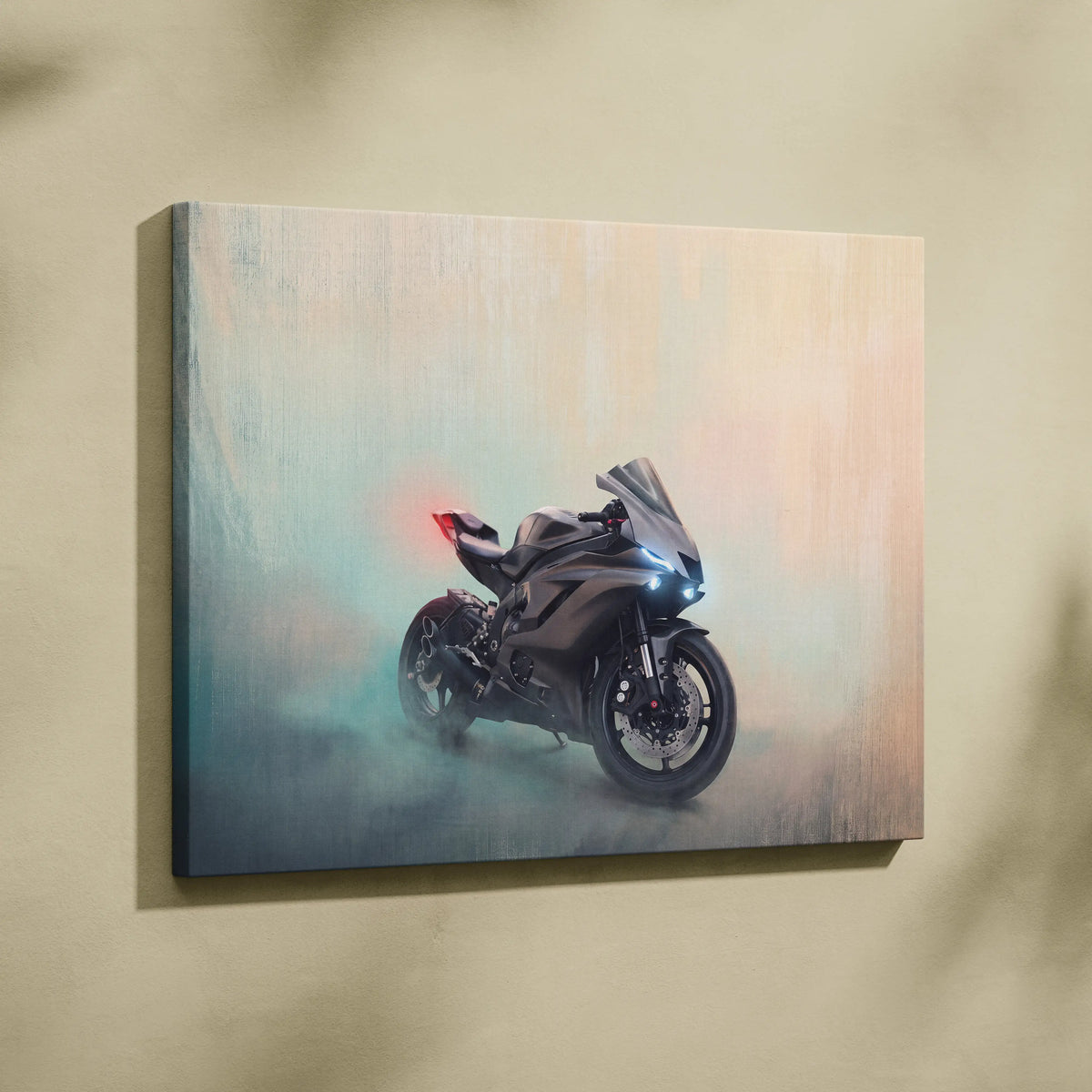 Yamaha R6 Inspired Canvas Art, Racing Print and Cool Bike Decor for Living Room