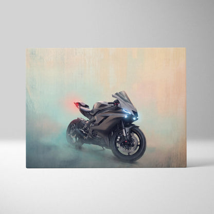 Yamaha R6 Inspired Canvas Art, Racing Print and Cool Bike Decor for Living Room