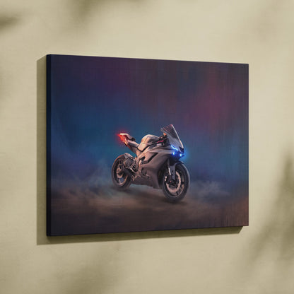 Yamaha R6 Inspired Motorcycle Wall Art, Modern Racing Poster for Garage Decor