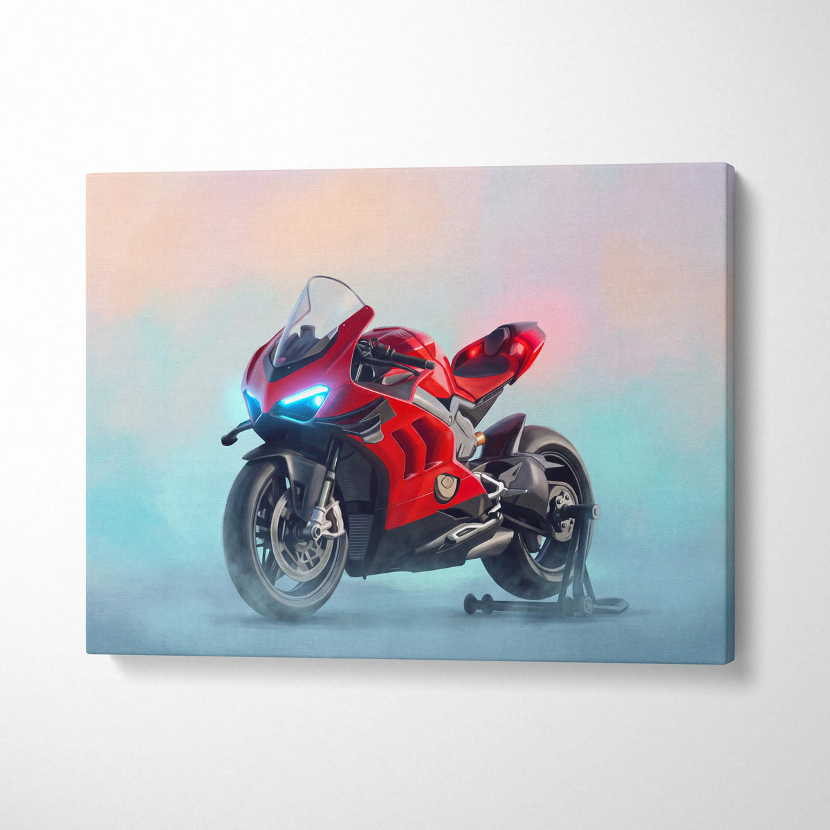 Ducati Superleggera V4 Inspired Canvas Art, Carbon Supersport Wall Art & Superbike Print