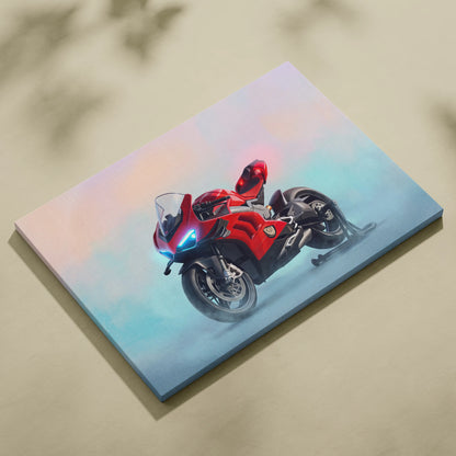 Ducati Superleggera V4 Inspired Canvas Art, Carbon Supersport Wall Art & Superbike Print