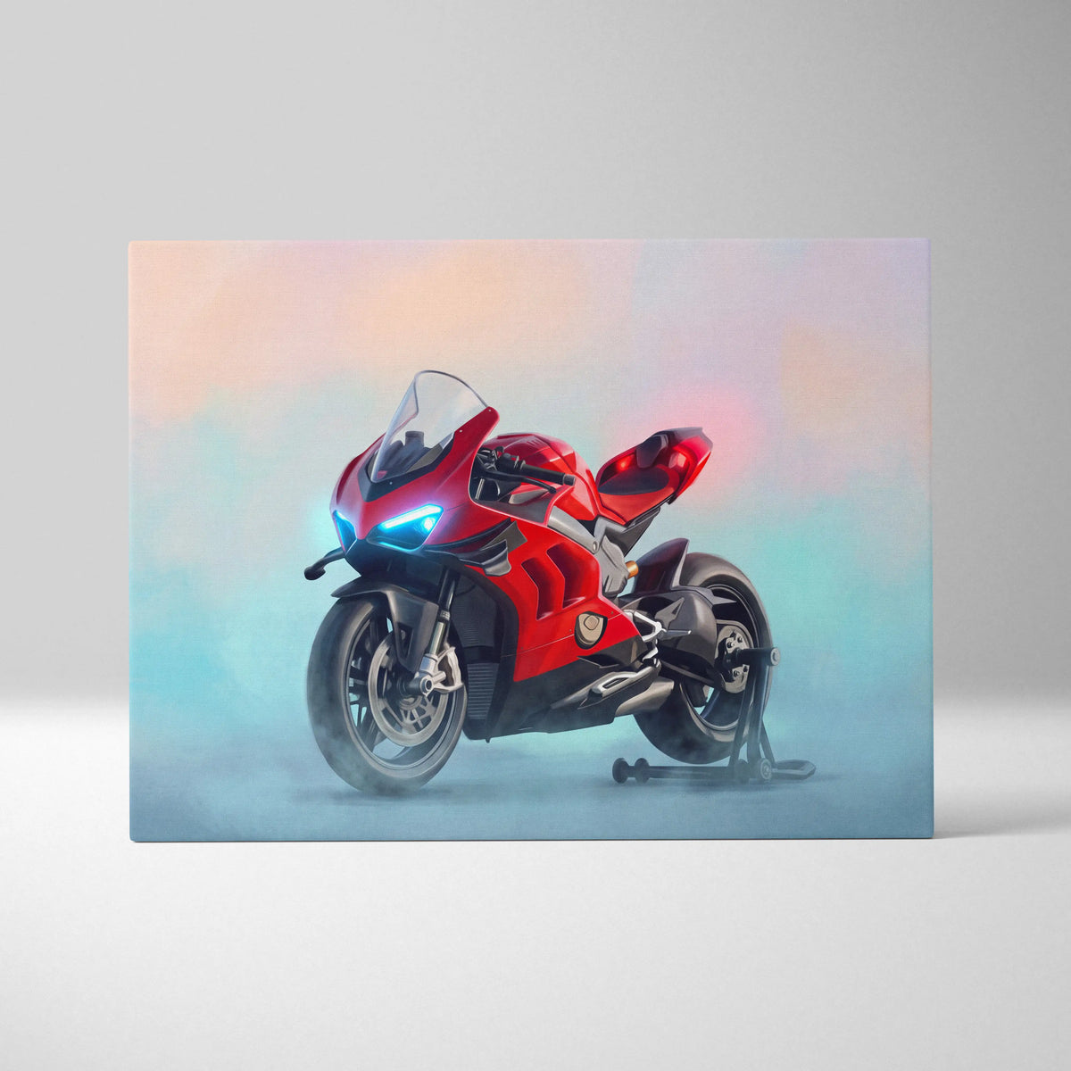 Ducati Superleggera V4 Inspired Canvas Art, Carbon Supersport Wall Art & Superbike Print