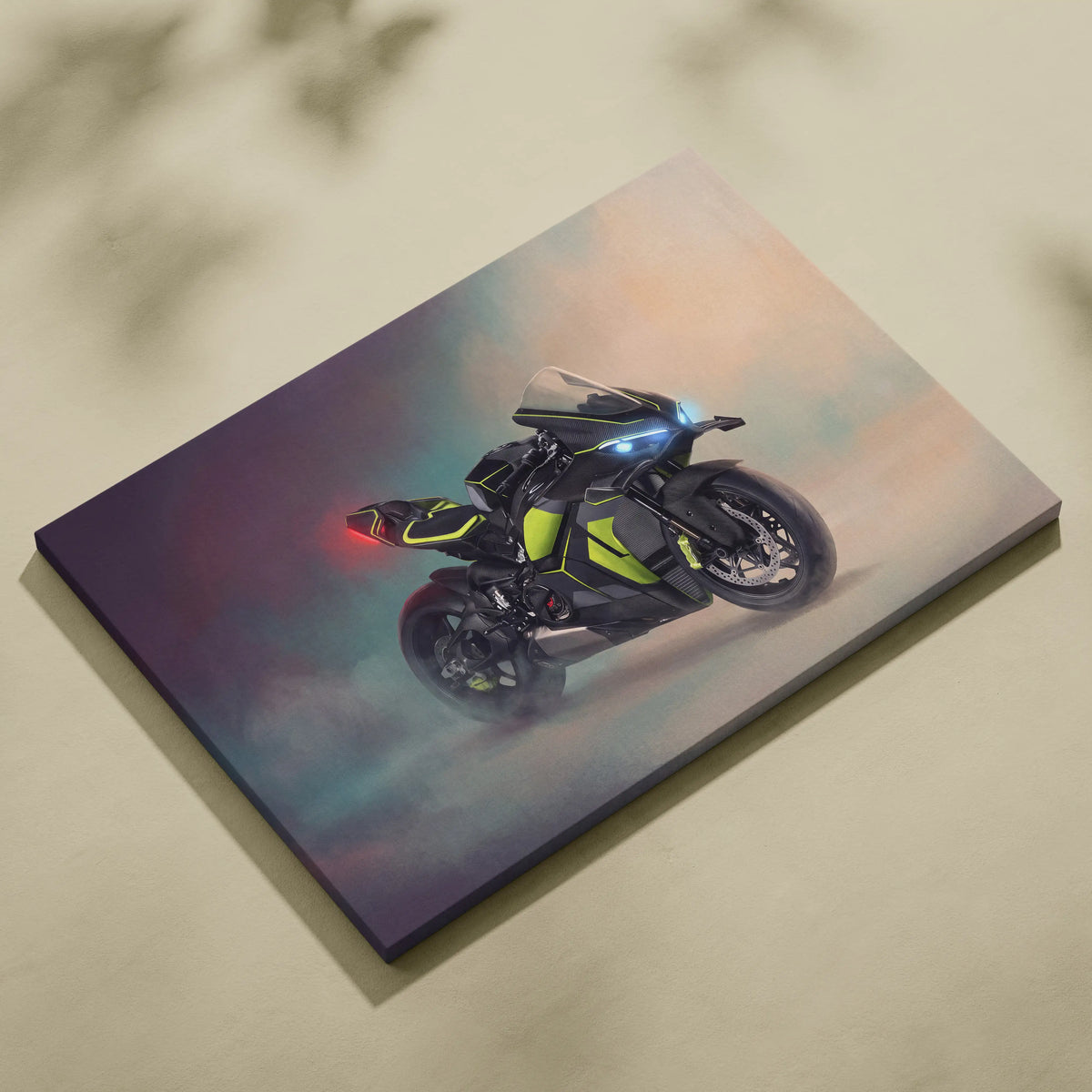 Ducati Panigale V4 Lamborghini Inspired Sport Bike Wall Art, Track Racing Canvas Art & Garage Decor