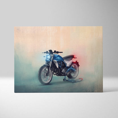 Ducati Monster Inspired Naked Motorcycle Wall Art, Cafe Racer Canvas Print & Street Roadster Decor
