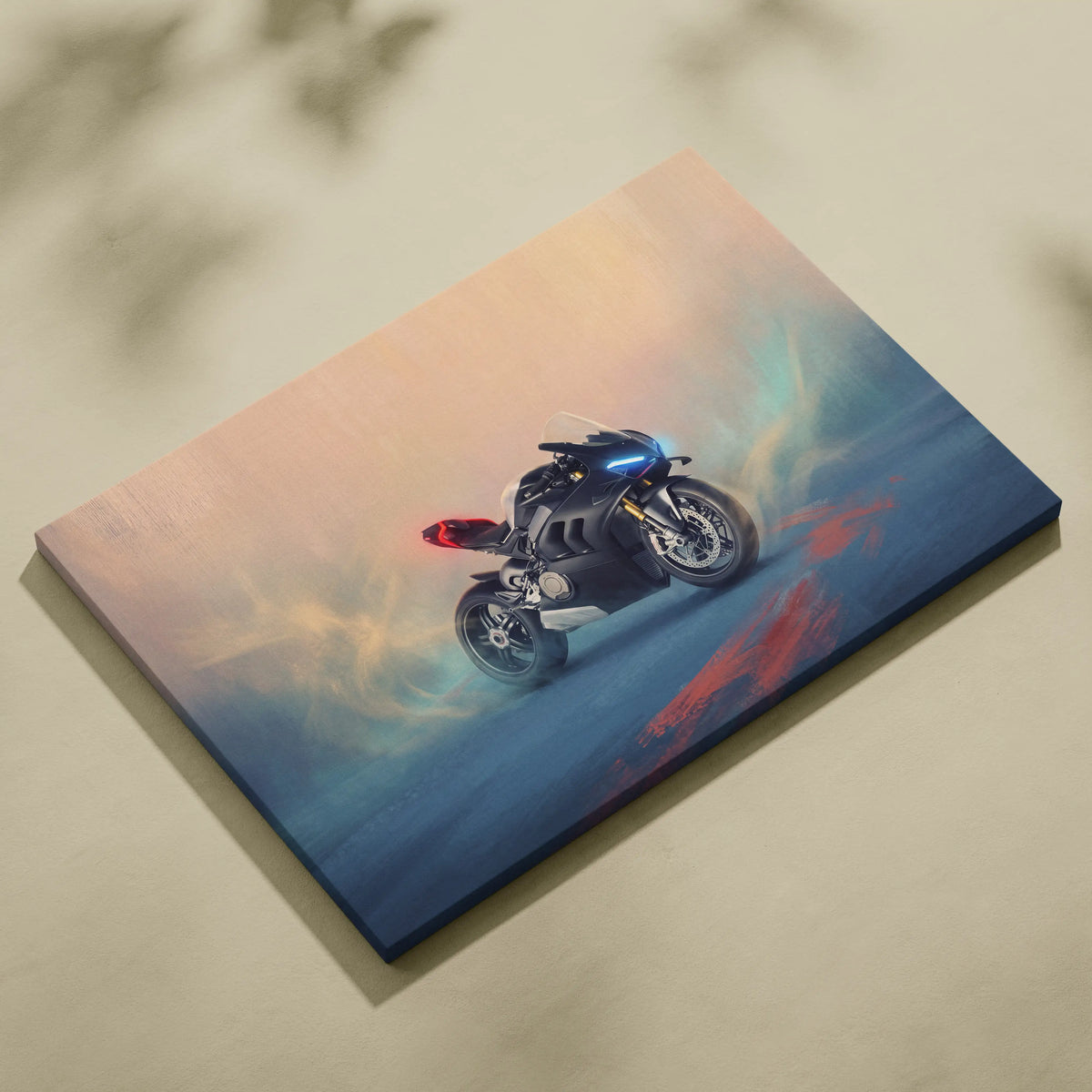 Ducati Panigale V4SP Inspired Sport Bike Wall Art, Supersport Canvas Print & Garage Decor
