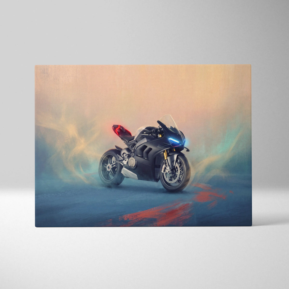 Ducati Panigale V4SP Inspired Sport Bike Wall Art, Supersport Canvas Print & Garage Decor