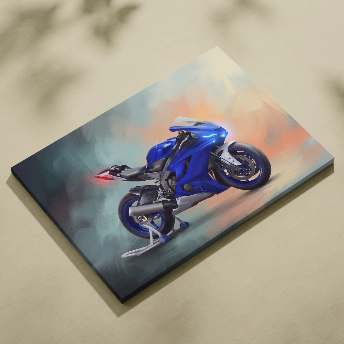 Yamaha YZF-R6 Inspired Canvas Art, Stealth Sport Bike Wall Art & Track Superbike Print