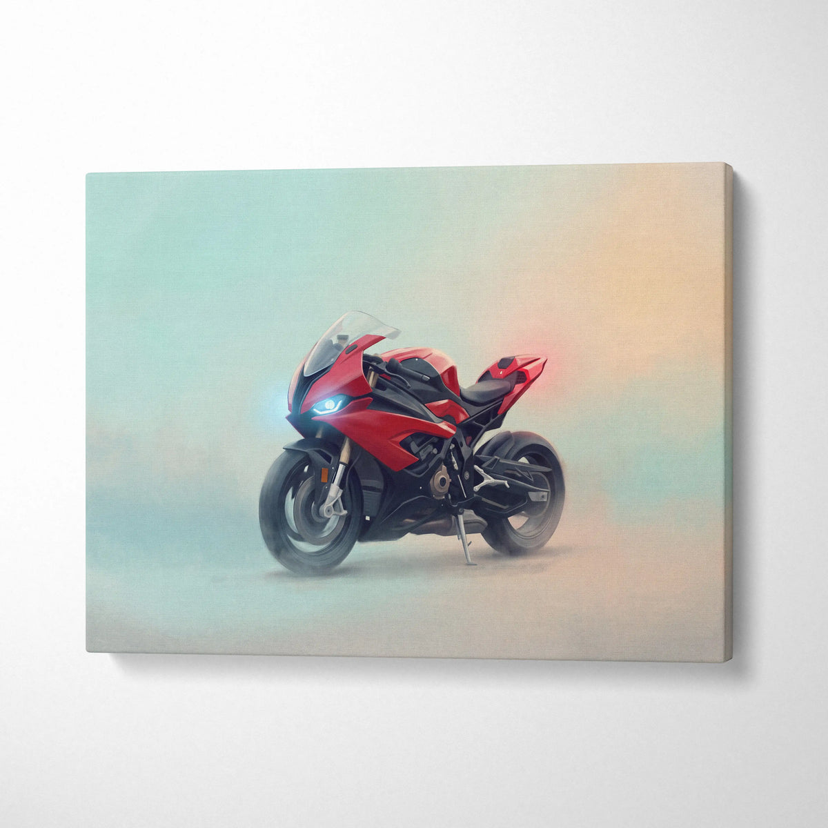 BMW S1000RR Inspired Canvas Art, Superbike Poster and Modern Garage Decor