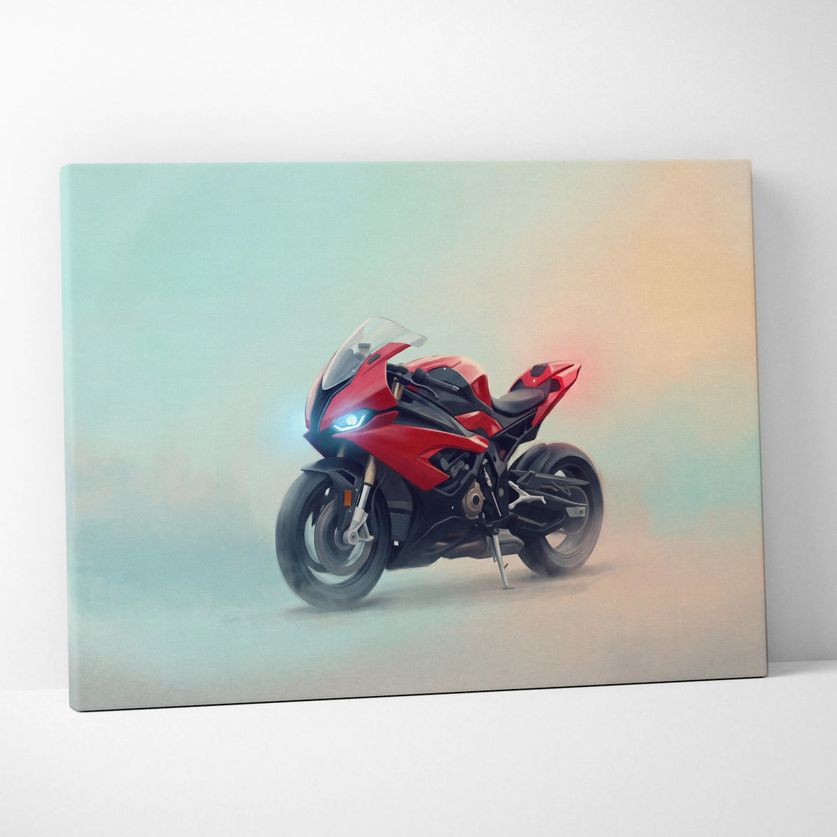 BMW S1000RR Inspired Canvas Art, Superbike Poster and Modern Garage Decor