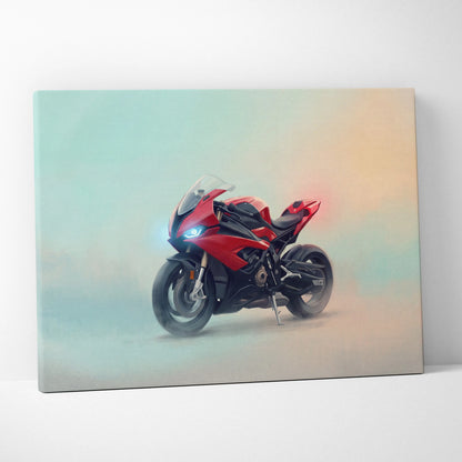 BMW S1000RR Inspired Canvas Art, Superbike Poster and Modern Garage Decor