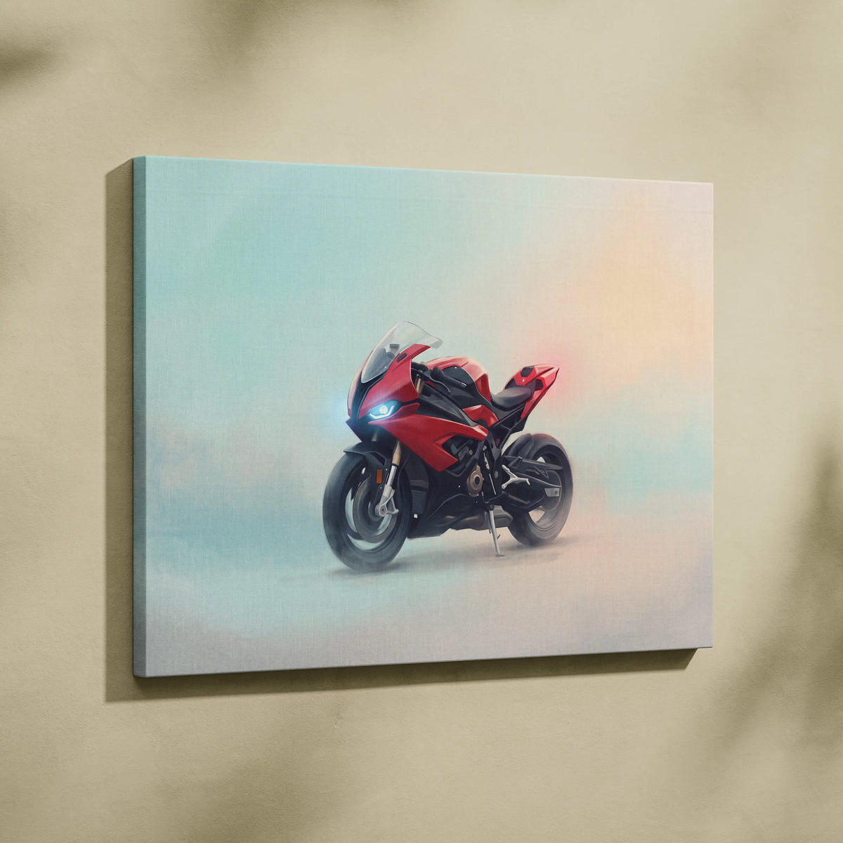 BMW S1000RR Inspired Canvas Art, Superbike Poster and Modern Garage Decor