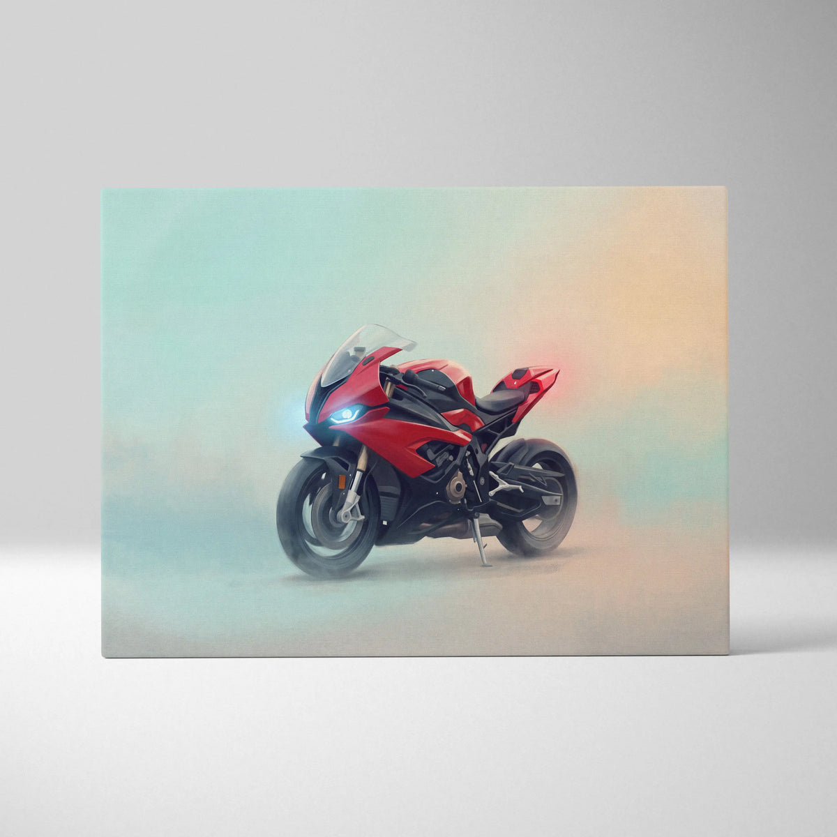 BMW S1000RR Inspired Canvas Art, Superbike Poster and Modern Garage Decor