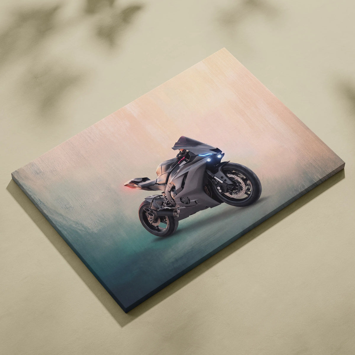 Yamaha R6 Inspired Sport Bike Wall Art, Track Racing Canvas Art & Garage Poster Print