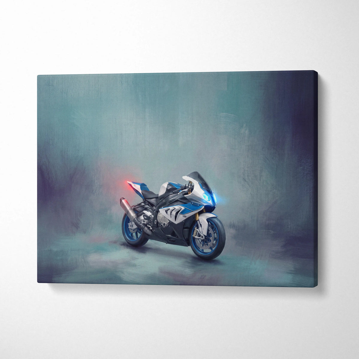 BMW S1000RR Inspired Supersport Wall Art, Track Racing Canvas Print & Superbike Home Decor