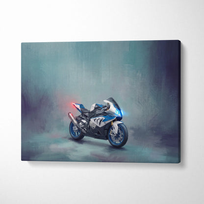 BMW S1000RR Inspired Supersport Wall Art, Track Racing Canvas Print & Superbike Home Decor