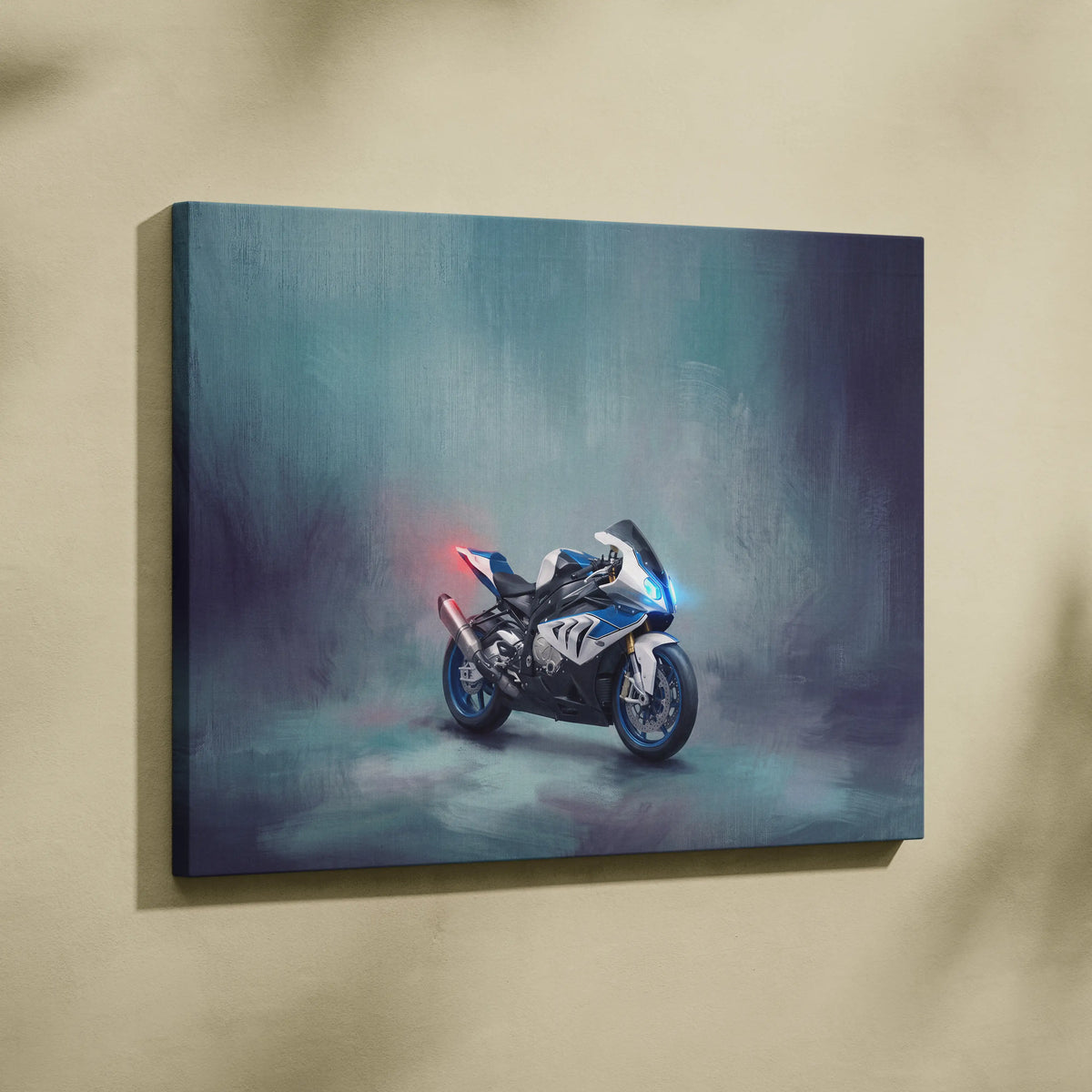 BMW S1000RR Inspired Supersport Wall Art, Track Racing Canvas Print & Superbike Home Decor