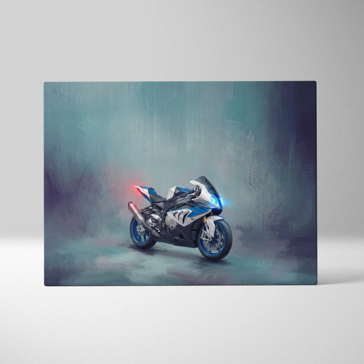 BMW S1000RR Inspired Supersport Wall Art, Track Racing Canvas Print & Superbike Home Decor