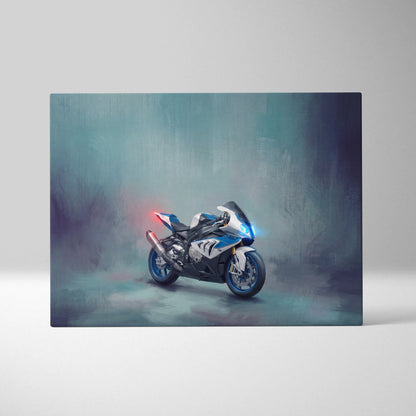 BMW S1000RR Inspired Supersport Wall Art, Track Racing Canvas Print & Superbike Home Decor