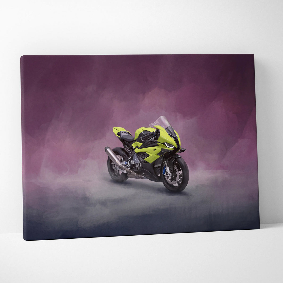 BMW S1000RR Inspired Sport Bike Wall Art, Track Racing Canvas Art & Superbike Garage Print