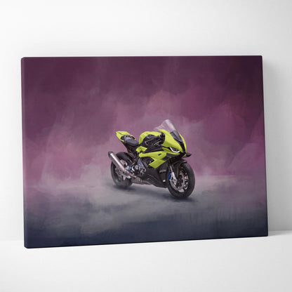 BMW S1000RR Inspired Sport Bike Wall Art, Track Racing Canvas Art & Superbike Garage Print