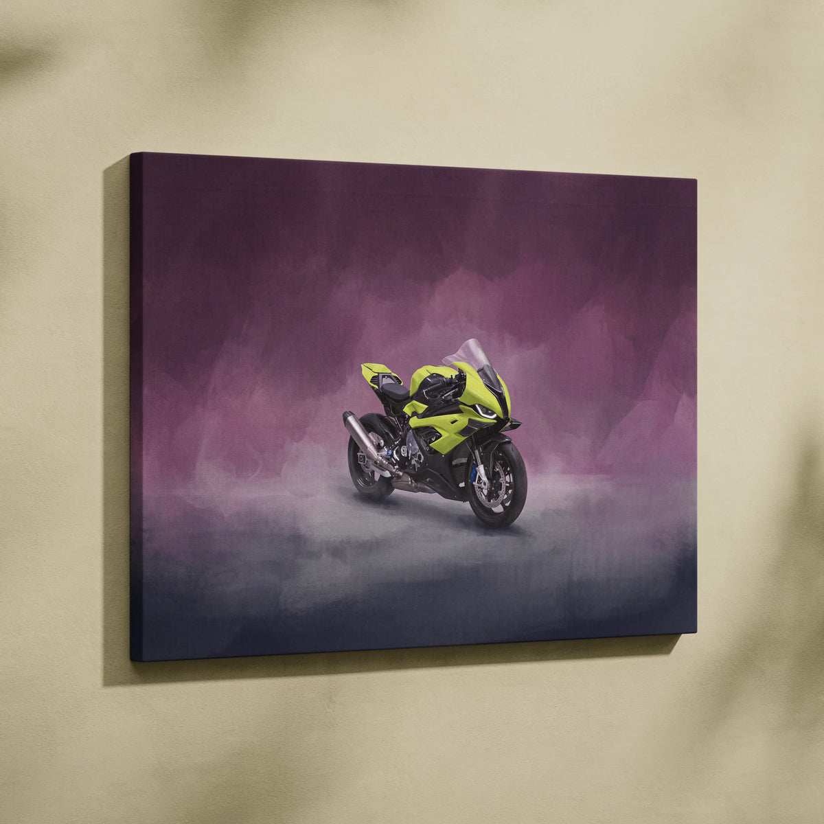 BMW S1000RR Inspired Sport Bike Wall Art, Track Racing Canvas Art & Superbike Garage Print