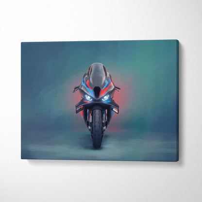 BMW M1000RR Inspired Supersport Wall Art, Carbon Superbike Canvas Print & Garage Decor