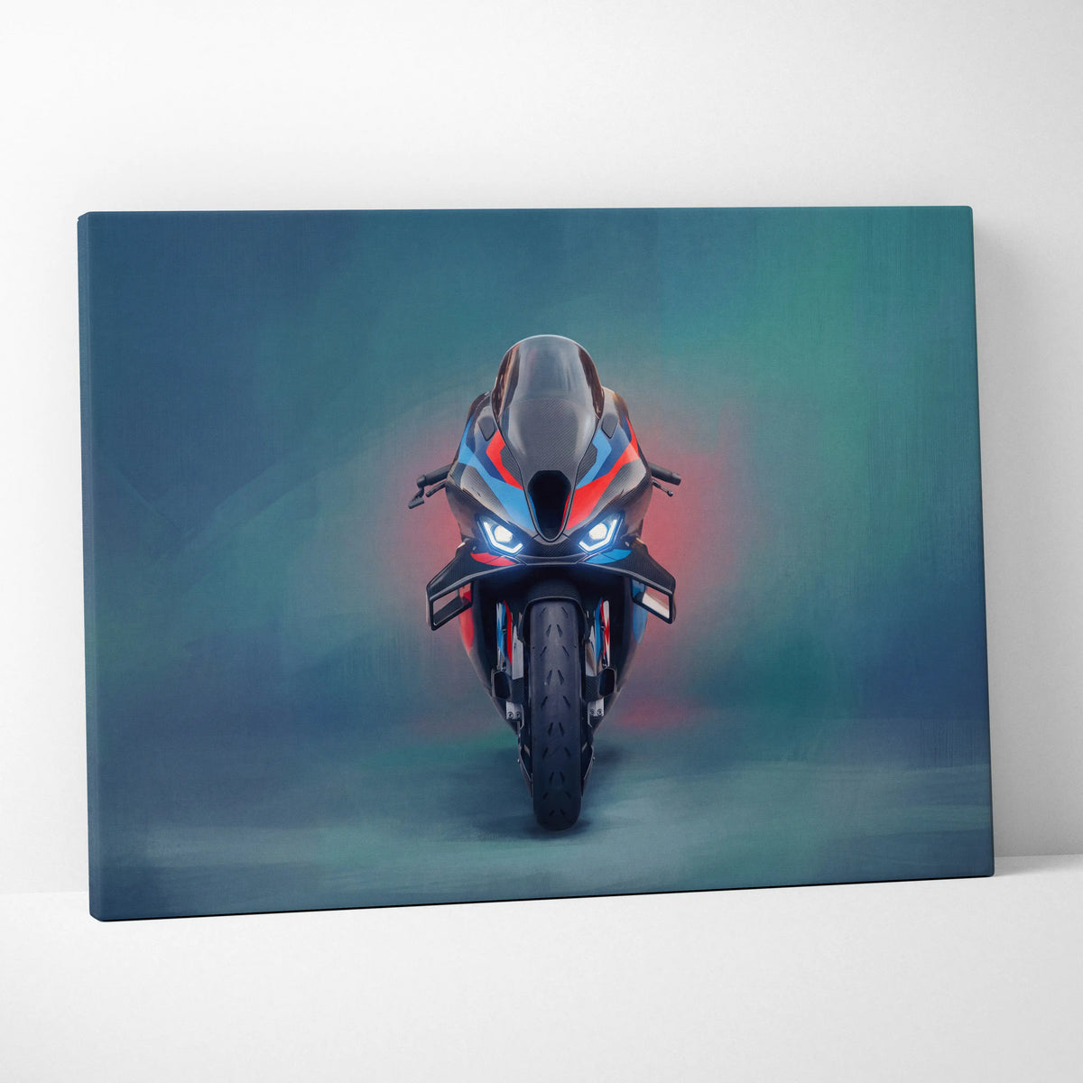 BMW M1000RR Inspired Supersport Wall Art, Carbon Superbike Canvas Print & Garage Decor