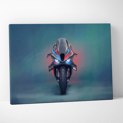 BMW M1000RR Inspired Supersport Wall Art, Carbon Superbike Canvas Print & Garage Decor