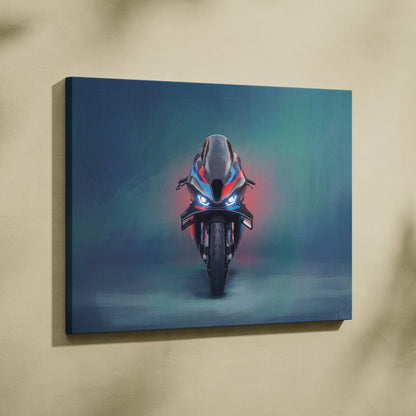 BMW M1000RR Inspired Supersport Wall Art, Carbon Superbike Canvas Print & Garage Decor
