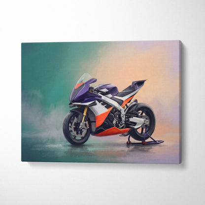 Aprilia RSV4 Xtrenta Inspired Sport Bike Wall Art, Track Racing Canvas Print & Motorsport Decor