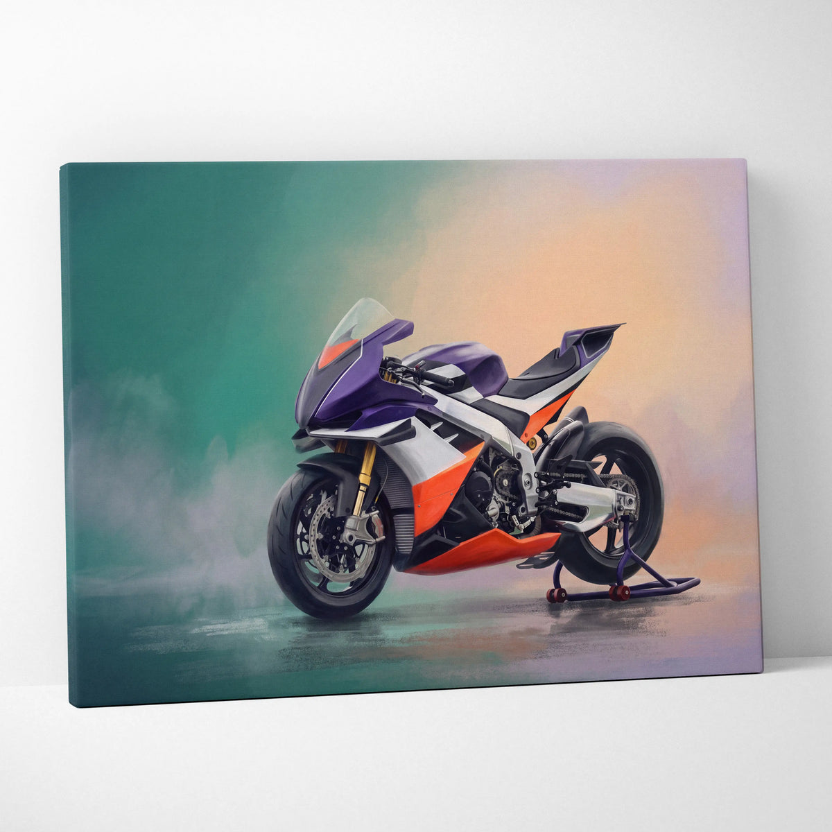 Aprilia RSV4 Xtrenta Inspired Sport Bike Wall Art, Track Racing Canvas Print & Motorsport Decor