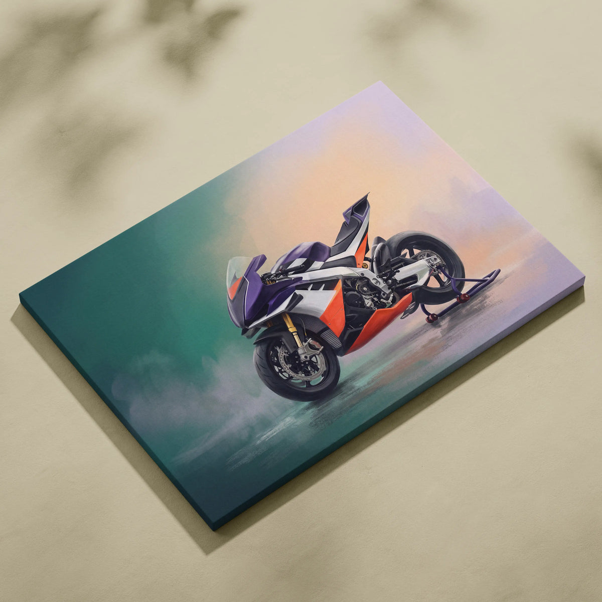 Aprilia RSV4 Xtrenta Inspired Sport Bike Wall Art, Track Racing Canvas Print & Motorsport Decor