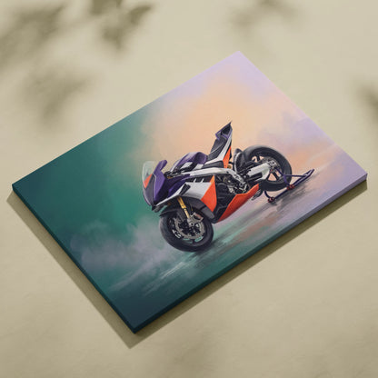Aprilia RSV4 Xtrenta Inspired Sport Bike Wall Art, Track Racing Canvas Print & Motorsport Decor