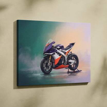 Aprilia RSV4 Xtrenta Inspired Sport Bike Wall Art, Track Racing Canvas Print & Motorsport Decor
