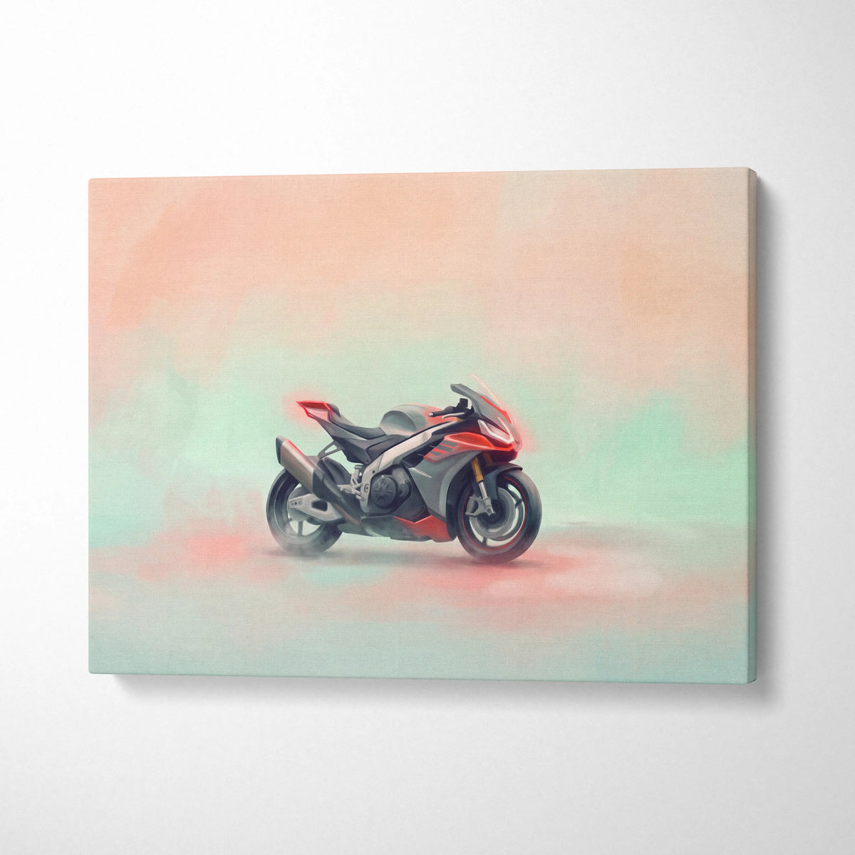 Aprilia RSV4 Factory Inspired Motorcycle Wall Art, Superbike Canvas Print & Racing Home Decor