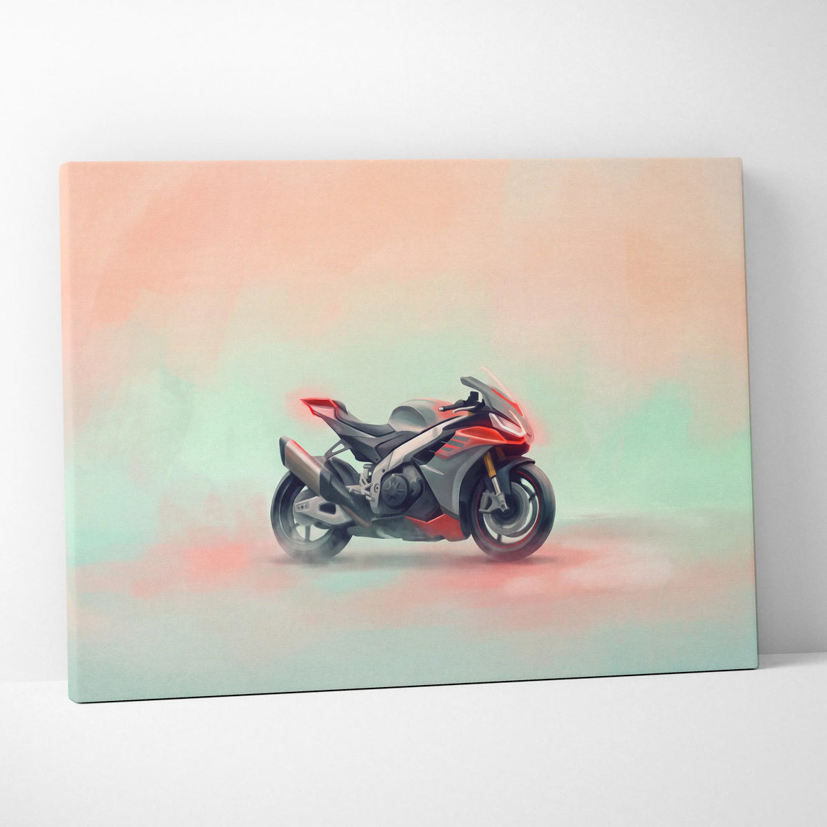 Aprilia RSV4 Factory Inspired Motorcycle Wall Art, Superbike Canvas Print & Racing Home Decor