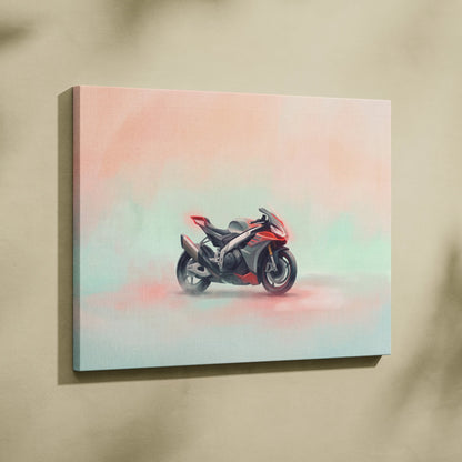 Aprilia RSV4 Factory Inspired Motorcycle Wall Art, Superbike Canvas Print & Racing Home Decor