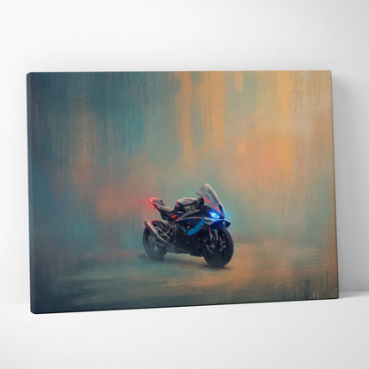 BMW M1000RR Inspired Canvas Art, Track Superbike Wall Art & Racing Enthusiast Poster Print