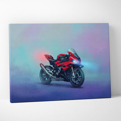 BMW S1000RR Inspired Canvas Art, Superbike Poster and Modern Motorcycle Decor