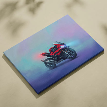 BMW S1000RR Inspired Canvas Art, Superbike Poster and Modern Motorcycle Decor