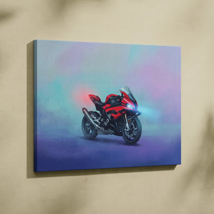BMW S1000RR Inspired Canvas Art, Superbike Poster and Modern Motorcycle Decor